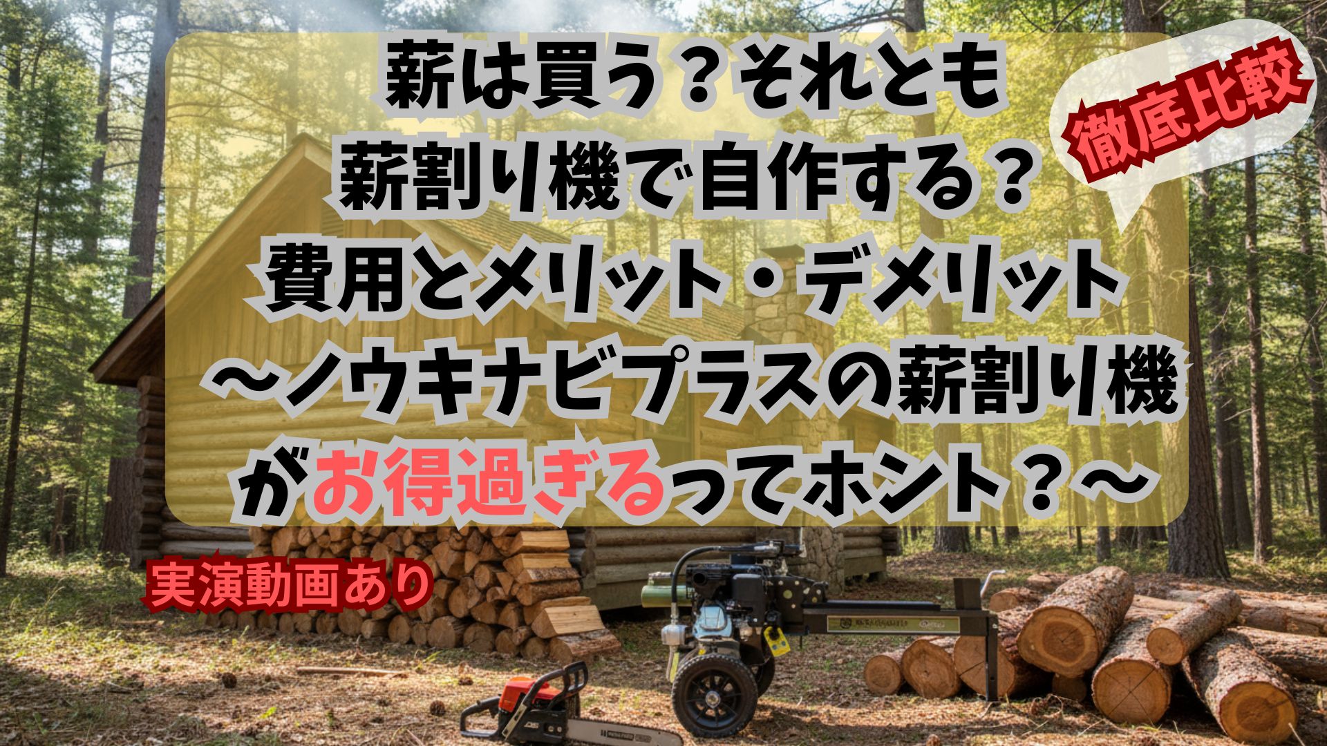 薪は買う？それとも薪割り機で自作する？【徹底比較】費用とメリット 