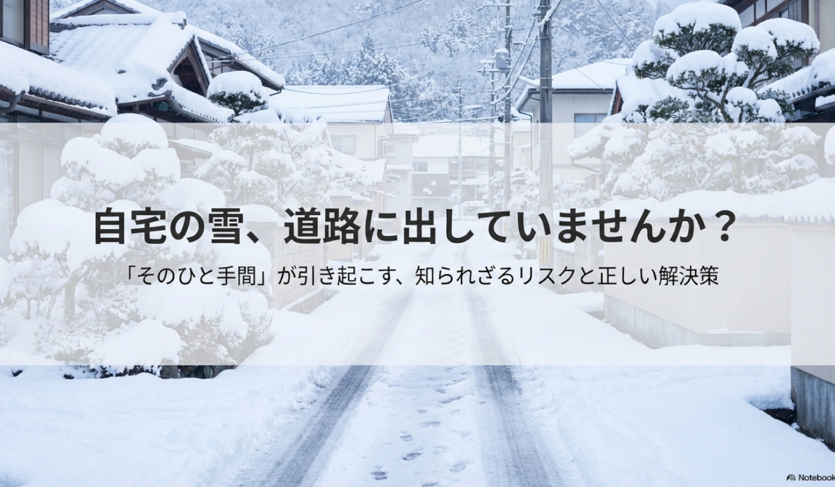 自宅の雪、道路に出していませんか?