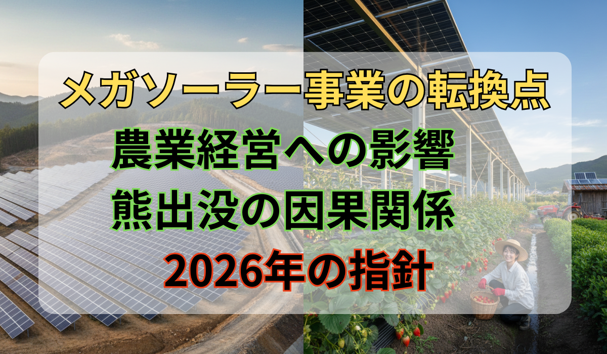 メガソーラー事業の転換点と農業経営への影響・熊出没の因果関係：2026 