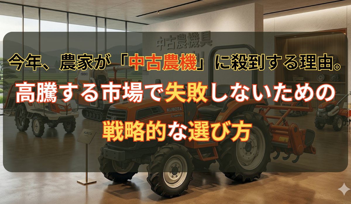 今年、農家が「中古農機」に殺到する理由。高騰する市場で失敗しない 