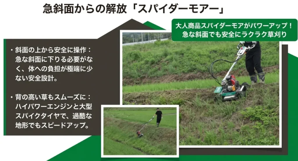 急斜面からの解放「スパイダーモア」