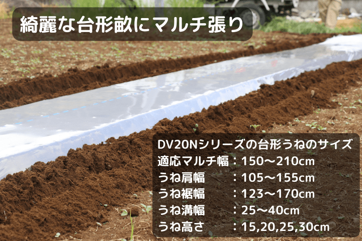【セール中】台形うね成形機DVN型 アグリアタッチ DV20N-RMの商品画像3