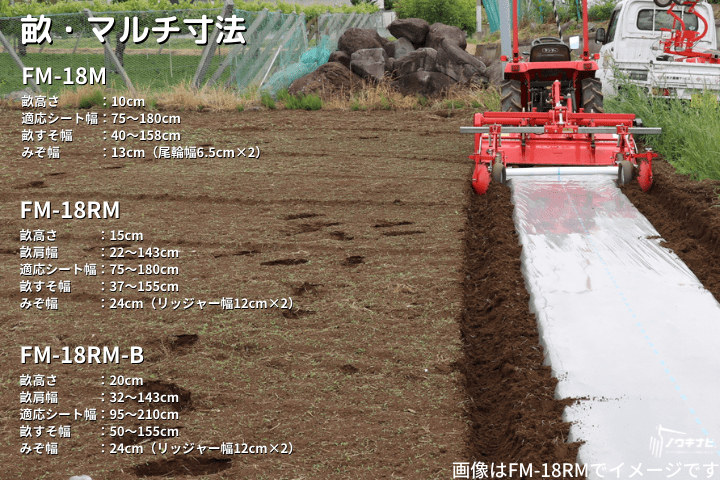 平うねリッジャーマルチ アグリアタッチ FM-18RM-Bの商品画像5