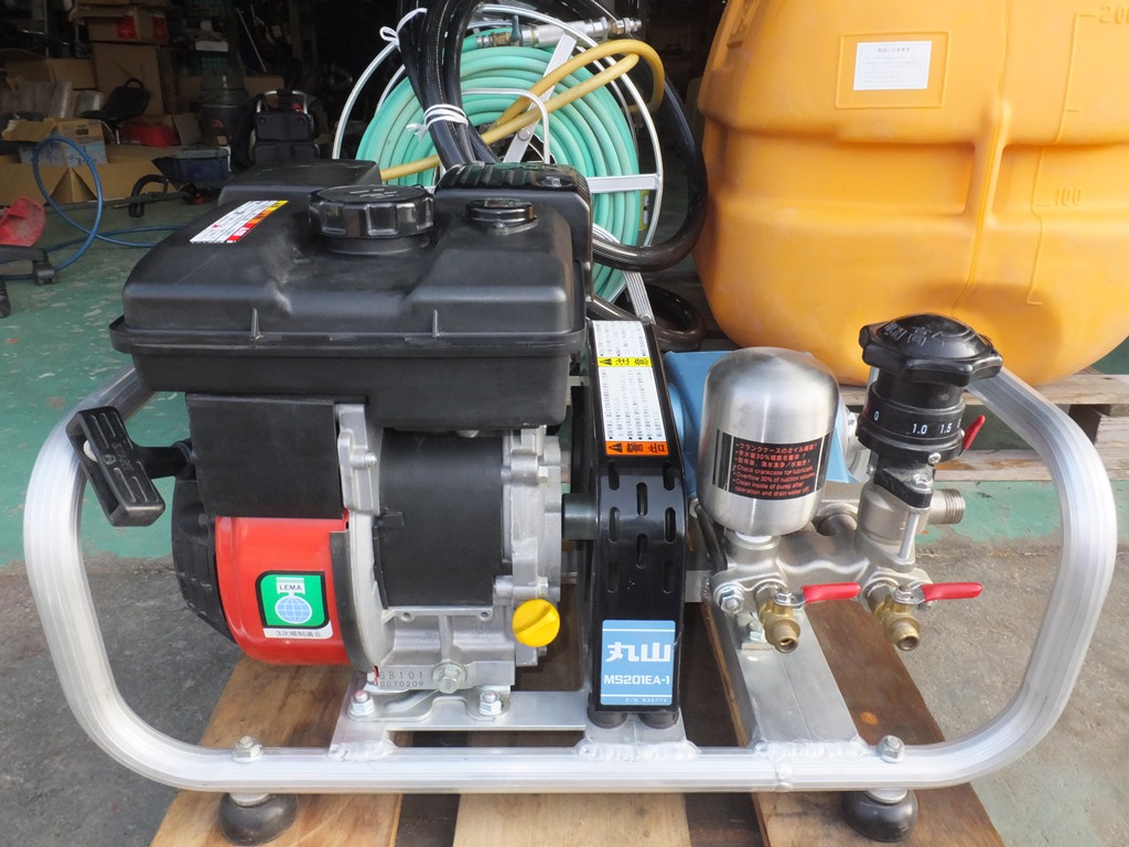 丸山製作所 中古その他 セット動噴 MS201EA-1 薬剤タンク200L ホース100m巻き ノズル他セット