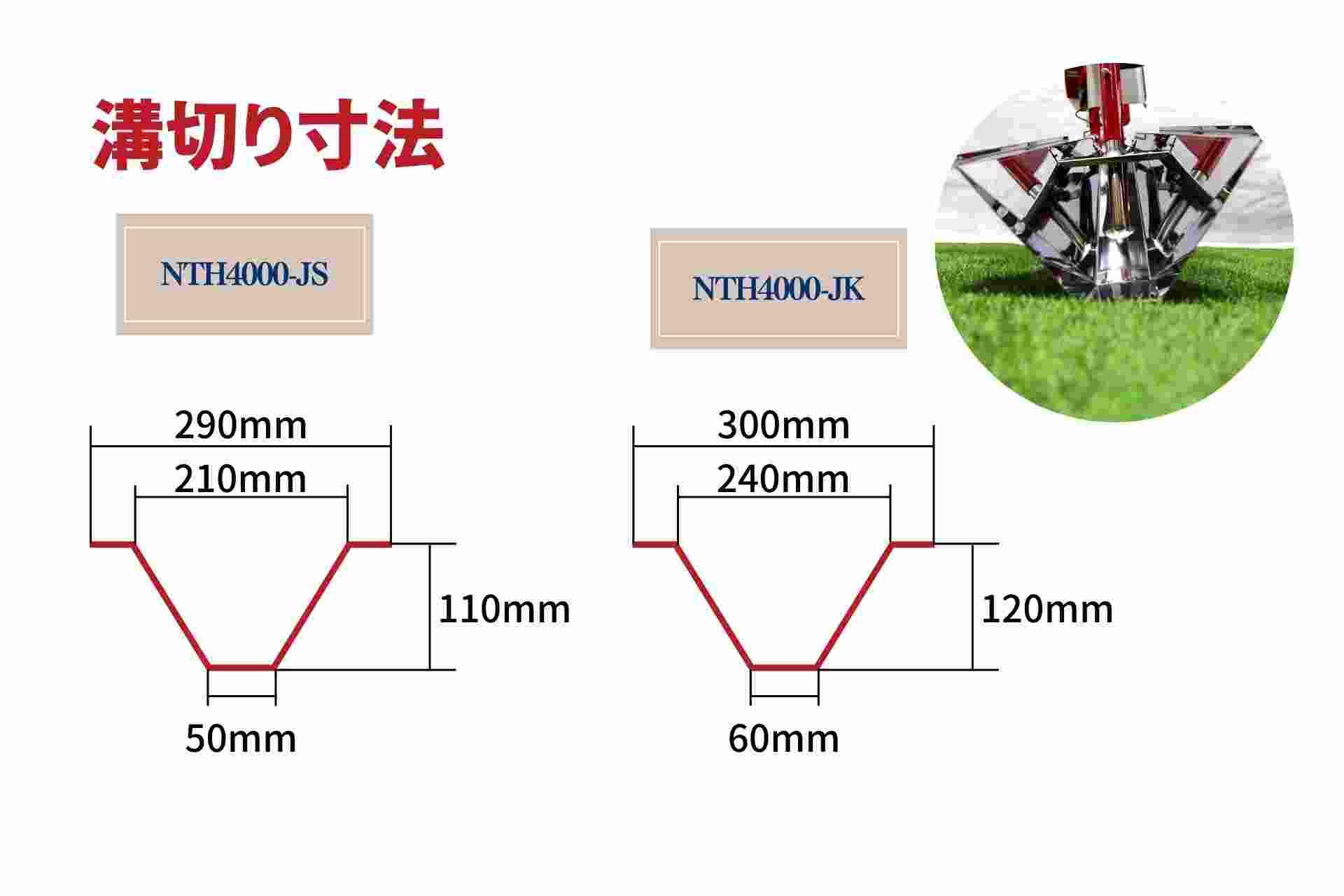【在庫有】水田溝切機 NTH4000-JS 標準仕様 ゼノア 自宅配送 乗用 溝切り機 溝切り 田んぼの商品画像9